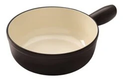 Uhn Rikon Induction Of Cast Iron Fondue Pot, 9.45", Black