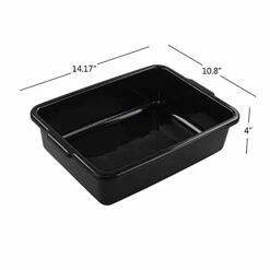 4-Pack 8 L Black Small Plastic Kitchen Bus Tubs, Commercial Bus Box