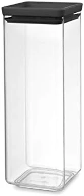 Brabantia Tasty+ Stackable Food Canister (Dark Gray / 0.66 Gal) BPA-Free Space-Saving Durable Jar With Silicone Seal Lid For Freshness 6 Brabantia Tasty+ Stackable Food Canister (Dark Gray / 0.66 Gal) BPA-Free Space-Saving Durable Jar With Silicone Seal Lid For Freshness - Image 6