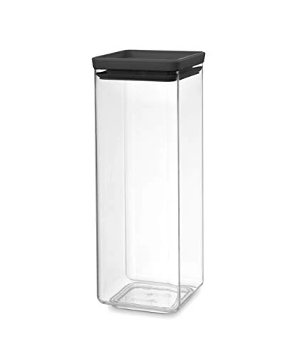 Brabantia Tasty+ Stackable Food Canister (Dark Gray / 0.66 Gal) BPA-Free Space-Saving Durable Jar With Silicone Seal Lid For Freshness 1 Brabantia Tasty+ Stackable Food Canister (Dark Gray / 0.66 Gal) BPA-Free Space-Saving Durable Jar With Silicone Seal Lid For Freshness