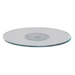 Owery Hill 40" Round Glass Lazy Susan With Triple Beveled Edge, Dining Turntable