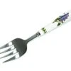 Botanic Garden Serving Fork | 9 Inch Serving Fork With Porcelain Handle | Features A Garden Lilac Motif | Made From Stainless Steel And Porcelain
