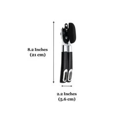 Vila Stainless Steel Cat & Dog Food Can Opener, Manual Lid Lifter, Bottle Opener, Easy To Turn Knob, Long, Comfortable Handles, Sharp Cutting Disc - Silver And Black, For Kitchen, Restaurant, Camping -Peugeot Shop 31ysgIf1trL