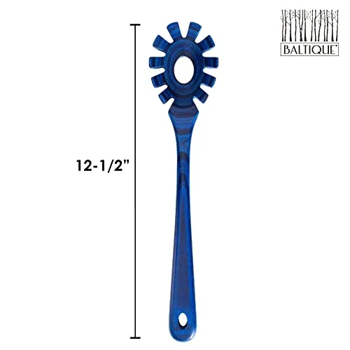 Ique Malta Collection 12-1/2" Wooden Spaghetti Spoon And Pasta Server With Teeth 5 Ique Malta Collection 12-1/2" Wooden Spaghetti Spoon And Pasta Server With Teeth - Image 5