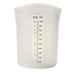 Silicone Measuring Stir And Pour Measure 4 Cups, Flexible, Dishwasher Safe, 4.5 X 3.75 X 6.75 Inches