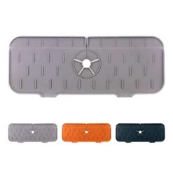 Silicone Faucet Mat, Rubber Faucet Mat For Kitchen Sink Splash Guard Faucet Drip Catcher, Sink Draining Secure Silicone Faucet Mat, Bathroom Faucet Drying Pad Mat For Tools Protect (black) -Peugeot Shop 31z5nHrzQ9L