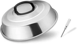 Cheese Melting Dome Set Of 2, Leonyo 12" Metal Steam Basting Cover For Griddle Grill, Stainless Steel Griddle Accessories For BBQ Flat Top Kitchen Cooking Hamburger, Dishwasher Safe, Heat Proof Handle -Peugeot Shop 31zGVz1Bm1L. AC
