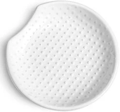 Spoon Rest For Stove Top, Ceramic Spoon Holder For Counter, Embossment Housewarming Gift, Kitchen Decor Utensil Rest - 4.8 Inch, Set Of 4, White -Peugeot Shop 31zK0El2gL. AC