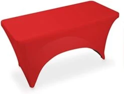 - 4' Fitted Stretch Tablecloth For 48" X 24" Rectangular Table - Wedding/Banquet/Trade Show - Spandex Cloth Fabric Cover - Black -Peugeot Shop 31zK9ERIVwL. AC
