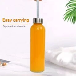 16 OZ Glass Water Bottles,Glass Beverage Bottles Set Of 12,Drinking Bottles With Leak Proof Stainless Steel Cap 500ml,Reusable Juice Bottles With Carrying Strap,to Go Travel Bottles For Drink,Sauce 7 16 OZ Glass Water Bottles,Glass Beverage Bottles Set Of 12,Drinking Bottles With Leak Proof Stainless Steel Cap 500ml,Reusable Juice Bottles With Carrying Strap,to Go Travel Bottles For Drink,Sauce -Peugeot Shop 31zKcPwFntL