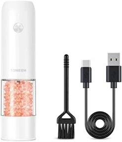 [Upgraded Larger Capacity] Electric Salt And Pepper Grinder Set Rechargeable With LED Lights - Stainless Steel Automatic Pepper Grinder And Salt Grinder Refillable With 6 Adjustable Coarseness -Peugeot Shop 31zbdYUPjFL. AC