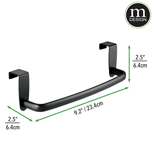 Steel Metal Wire Over Cabinet Towel Rack Storage Organizer - Hang On Cabinet Or Door - Towel Bar Holder For Kitchen - Holds Hand Towels, Washcloths - Spira Collection - Matte Black 3 Steel Metal Wire Over Cabinet Towel Rack Storage Organizer - Hang On Cabinet Or Door - Towel Bar Holder For Kitchen - Holds Hand Towels, Washcloths - Spira Collection - Matte Black - Image 3