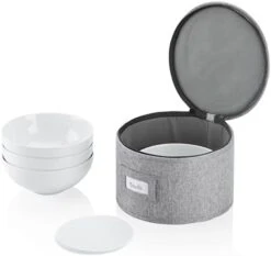 China Storage Container For Saucer And Appetizer Plates - 7" W X 5.5" H - Includes 12 Felt Dividers. Hard Shell And Stackable -Peugeot Shop 31zzZwstYGL. AC