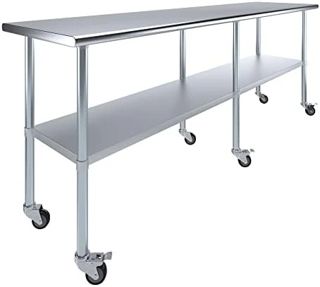 24" X 15" Stainless Steel Work Table With Casters | Heavy Duty Metal Utility Table On Wheels | Kitchen Island Cart 8 24" X 15" Stainless Steel Work Table With Casters | Heavy Duty Metal Utility Table On Wheels | Kitchen Island Cart - Image 8