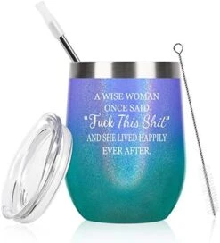 A Wise Woman Once Said Wine Tumbler For Women, Stainless Steel Wine Tumbler For Friends Coworker Divorce Retirement, 12 Oz Insulated Tumbler With Lid And Straw, Rose Gold -Peugeot Shop 41 8CR1pXNL. AC