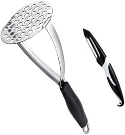 Heavy Duty Stainless Steel Potato Masher, Professional Integrated Masher Kitchen Tool & Food Masher/ Potato Smasher With Silicone Handle, Perfect For Bean, Vegetable, Fruits, Avocado, Meat -Peugeot Shop 41 Y0IkBq6L. AC