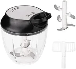 Manual Food Chopper Vegetable, ZHANG XIAO QUAN Hand Pull String Garlic Mincer Onion Cutter For Veggies, Ginger, Fruits, Nuts, Herbs, Durable BPA Free Food Safe Material -Peugeot Shop 41 i0kHUASL. AC
