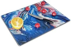 Glass Cutting Board, 16 * 12 Inch Set Of 1 Tempered Glass Cutting Board, Decorative Square Marble Chopping Board For Kitchen, Scratch, Heat, Shatter Resistant Cutting Mat (Mosaic) -Peugeot Shop 41 sZkdRHYL. AC