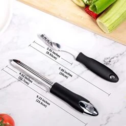 Jalapeno Pepper Corer & Zucchini/Cucumber Corer, Set Of 2, Newness Stainless Steel Core Deseeder Kitchen Tool With Serrated Slice And Rubber Handle, Easy For Seed Remover Or Slice Off Vegetables Tops -Peugeot Shop 4101GT2rNnL