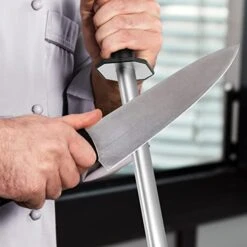 Diamond Carbon Knife Sharpener Steel- Professional Knife Sharpener Honing Rod For Kitchen, Home Or Hunting, 12 Inch -Peugeot Shop 4107HxCJEEL