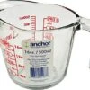2 Cup (16 Ounce) Glass Measuring Cup, Clear Glass With Red Lettering (Anc-9439)