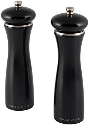 Cole & Mason Precision Sherwood Black Gloss Salt And Pepper Mill Gift Set, Wood, 20 Cm 9 Cole & Mason Precision Sherwood Black Gloss Salt And Pepper Mill Gift Set, Wood, 20 Cm - Image 9