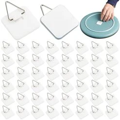 50PCS Plate Hangers For The Wall Plate Holder Hooks For Decorative Plates 1.3 Inch Sticky Invisible Adhesive For Art Supplies Home Decor