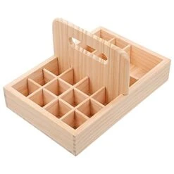 Essential Oil Holder Essential Oils Storage Box Case 21 Slots Wooden Essential Oil Organizer Bottle Storage Rack Holder Cosmetic Organizer Rack Shelf With Handle Essential Oils Holder