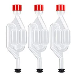 ONEBOM Fermentation Airlock 3 Pack, S Type Airlock Twin Bubble With Grommets For Wine Sauerkraut Making