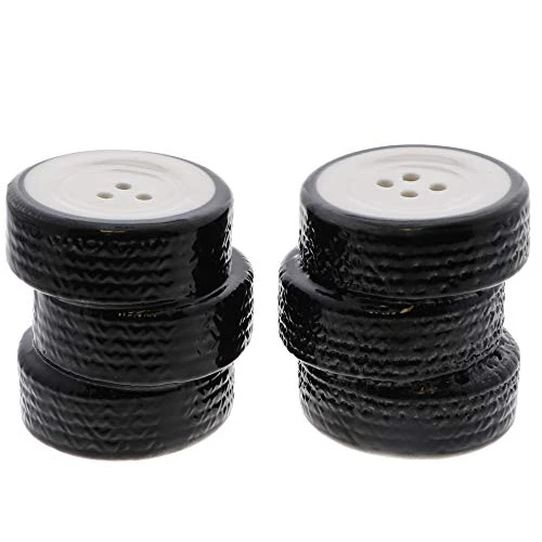 Construction Theme Salt And Pepper Shakers For Collectors Kitchen Décor - Tire 1 Construction Theme Salt And Pepper Shakers For Collectors Kitchen Décor - Tire
