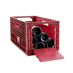 3-Pack Weinbox Crates Wine Storage | Stores Up To 36 Bottles | Color: Burgundy