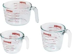 Pyrex 3 Piece Glass Measuring Cup Set, Includes 1-Cup, 2-Cup, And 4-Cup Tempered Glass Liquid Measuring Cups, Dishwasher, Freezer, Microwave, And Preheated Oven Safe, Essential Kitchen Tools -Peugeot Shop 410YzK6cfAL. AC