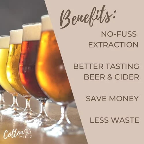 Hops And Grain Muslin Steeping Bag - Cotton Mills Beer Brewing Bags 14" (100 Count) - Microbrew, Homebrew Filtering Accessories - Boiling Bags For Tea, Cooking, Nut Milk, Soups - Hop And Grains Socks 2 Hops And Grain Muslin Steeping Bag - Cotton Mills Beer Brewing Bags 14" (100 Count) - Microbrew, Homebrew Filtering Accessories - Boiling Bags For Tea, Cooking, Nut Milk, Soups - Hop And Grains Socks - Image 2