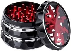 2.5" Hand Crank Aluminium Grinder With Clear Top, Black And Purple, Best Gift -Peugeot Shop 410d5rB1QyL. AC