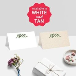 Greenery Place Cards 3.5" X 2" (Set Of 24) Blank For Name Food Table Setting Dinner Party Seating Wedding Reception Buffet Tent Style Rustic Green Leaves - Made In USA -Peugeot Shop 410gCcD9UXL