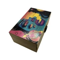 GENERIC Artistic Smoking Space Girl Bamboo Stash Box (Stashbox+Grinder) -Peugeot Shop 410lyWgyrgL