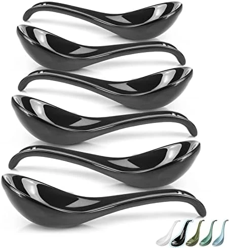 Bright White 6.75 Inch Asian Soup Spoons Set Of 6, Ultra-fine Porcelain Tablespoon, Chinese/Japanese Kitchen Soup Spoons For Cereal, Small Spoons For Ramen Pho - Deep Oval Hook Design 5 Bright White 6.75 Inch Asian Soup Spoons Set Of 6, Ultra-fine Porcelain Tablespoon, Chinese/Japanese Kitchen Soup Spoons For Cereal, Small Spoons For Ramen Pho - Deep Oval Hook Design - Image 5