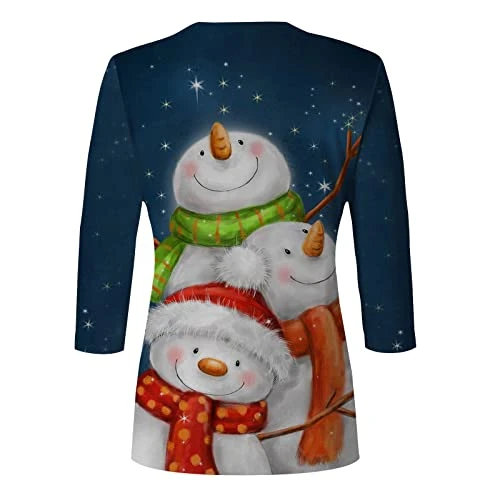 Womens Causal Loose Crewneck Fall Fashion Sweatshirts Long Sleeve Christmas Print Crew Neck Pullover Top Fall Clothes 4 Womens Causal Loose Crewneck Fall Fashion Sweatshirts Long Sleeve Christmas Print Crew Neck Pullover Top Fall Clothes - Image 4