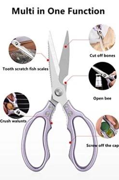 Multi-Purpose Kitchen Scissors, Chicken Bone Food Household Tools，Heavy Duty Shears For Meat, Seafood, Chicken, Vegetables, BBQ, Bottle Opener (Rosegold) -Peugeot Shop 410zDbVuhsL