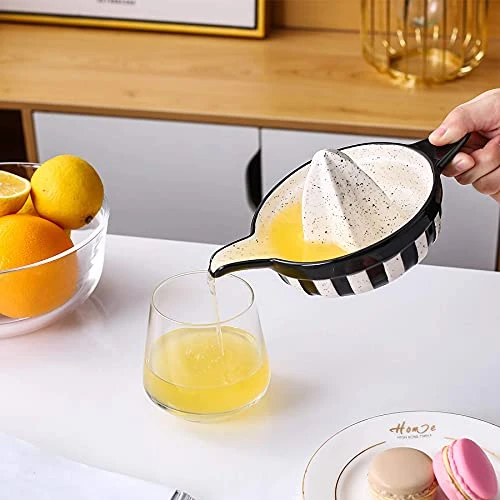 Manual Juicer Ceramic Citrus Press Juicer, Fruit Juicer Orange Lemon Lime Manual Hand Squeezer, Black 5 Manual Juicer Ceramic Citrus Press Juicer, Fruit Juicer Orange Lemon Lime Manual Hand Squeezer, Black - Image 5