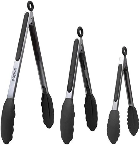 Tongs For Cooking - Set Of 3 (7, 9, 12 Inches) - Heavy Duty, 304 Stainless Steel BBQ And Kitchen Tongs With Silicone Tips (3 COLORS AVAILABLE) 5 Tongs For Cooking - Set Of 3 (7, 9, 12 Inches) - Heavy Duty, 304 Stainless Steel BBQ And Kitchen Tongs With Silicone Tips (3 COLORS AVAILABLE) - Image 5