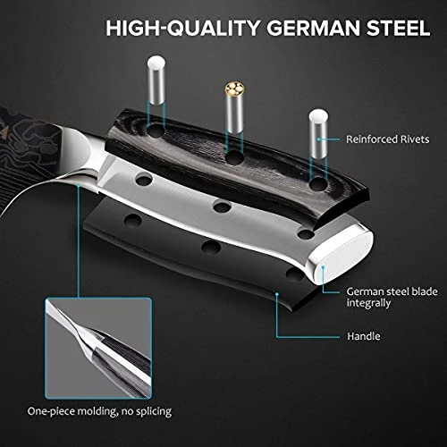 7” Nakiri Chef's Knife With Finger Guard And Blade Guard In Gift Box, German High Carbon Stainless Steel EN1.4116 Nakiri Vegetable Knife, Multipurpose Kitchen Knife With Micarta Handle 4 7” Nakiri Chef's Knife With Finger Guard And Blade Guard In Gift Box, German High Carbon Stainless Steel EN1.4116 Nakiri Vegetable Knife, Multipurpose Kitchen Knife With Micarta Handle - Image 4