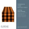 Use Living Fall Buffalo-Check Table Runner, Seasonal Farmhouse Table Runner, 13" W X 70" L, Orange And Black