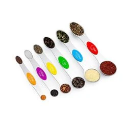 Magnetic Measuring Spoons Set, Dual Sided, Stainless Steel, Fits In Spice Jars And Measurement Of Ingredients For Baking , Set Of 6 -Peugeot Shop 4118ZTGzveL