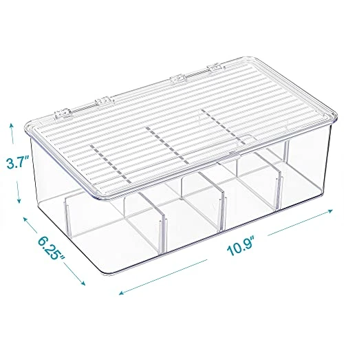 2 Pack Stackable Tea Bag Organizer, Vtopmart Plastic Tea Storage Box For Kitchen Pantry Cabinets And Countertops, Holder For Tea Bags, Coffee, Sugar Packets, Small Packets 2 2 Pack Stackable Tea Bag Organizer, Vtopmart Plastic Tea Storage Box For Kitchen Pantry Cabinets And Countertops, Holder For Tea Bags, Coffee, Sugar Packets, Small Packets - Image 2