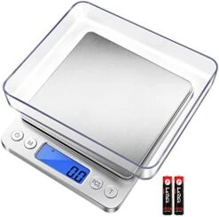 Digital Kitchen Scale 3000g/ 0.1g, Pocket Food Scale 6 Measure Modes, Gram Scale With 2 Trays, LCD, Tare, Digital Scale Grams And Ounces For Food, Cooking, Nutrition, Reptiles(Battery Included) -Peugeot Shop 411K3P2bZL. AC