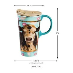 Myrtle Metallic Ceramic Latte Travel Cup 17 Oz -Peugeot Shop 411Kld4k8LL