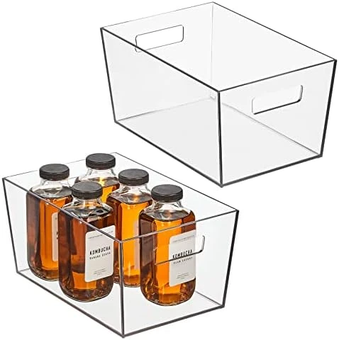 By Nate Berkus Plastic Bin With Handles | For Pantry Organization Perfect Organizer For Kitchen Storage Or Fridge From MDesign - Set Of 4, Clear 10 By Nate Berkus Plastic Bin With Handles | For Pantry Organization Perfect Organizer For Kitchen Storage Or Fridge From MDesign - Set Of 4, Clear - Image 10
