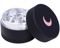 1.5 Inch Black With Pink Moon Kitchen Crusher - 3 Piece Small Metal Matte Crusher