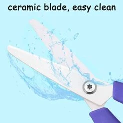 Baby Food Scissors, Portable Ceramic Shears For Kitchen, Classrom, Craft, Pet Care, Pizza, Vegetable, Safety Food Scissors For Baby Toddler, With Cover (Purple) -Peugeot Shop 411bSNF1PKL